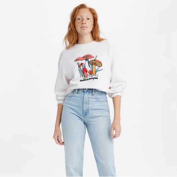 LEVI’S Melrose Mushroom Graphic Crewneck Sweatshirt Size: M. NWT - Picture 2 of 11